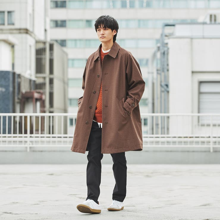 て*ん様 BAL バル　バルカラーコート　ロングコート　チェック　ブラウン　Mサ MADISONBLUE(マディソンブルー)｜BALCOLLAR COAT バルカラーコート