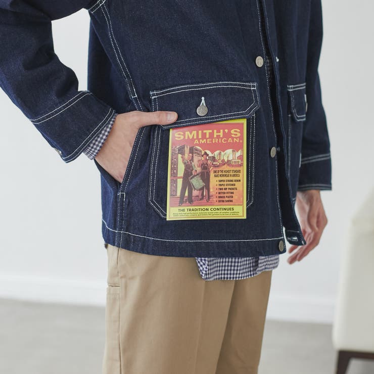 SMITH'S カバーオール スミスアメカジ 古着 Mサイズ デニム セール】SMITH'S（スミス）別注デニムカバーオールジャケット