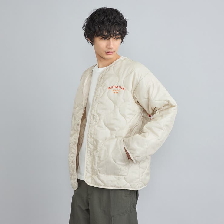ルーズシルエットスーベニア刺繍キルティングジャケット[品番