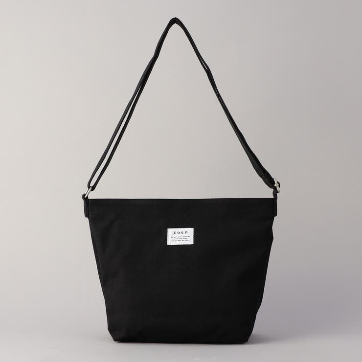BLACK | キャンバスPVCショルダーバッグ | coen【men】