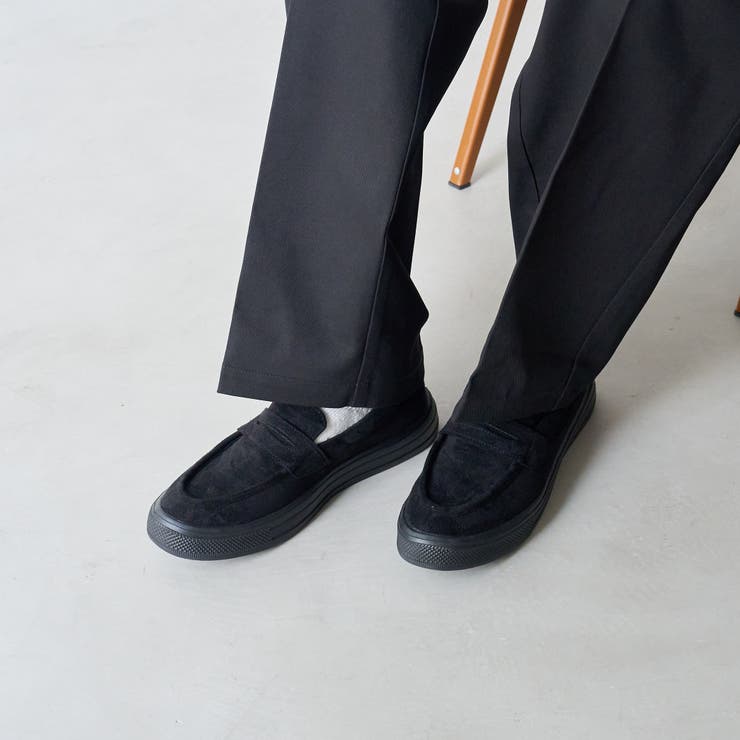 BLACK | 〈MENS〉スエード調 スニーカーソールローファー | coen【men】