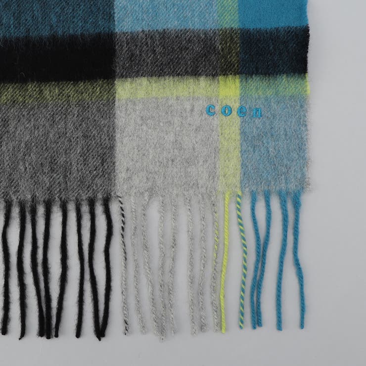 ワンポイント刺繍ウールチェックマフラー | coen【men】 | 詳細画像9 