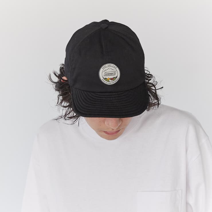 BLACK | Coleman（コールマン）ツイルワッペン刺繍ボールキャップ | coen【men】