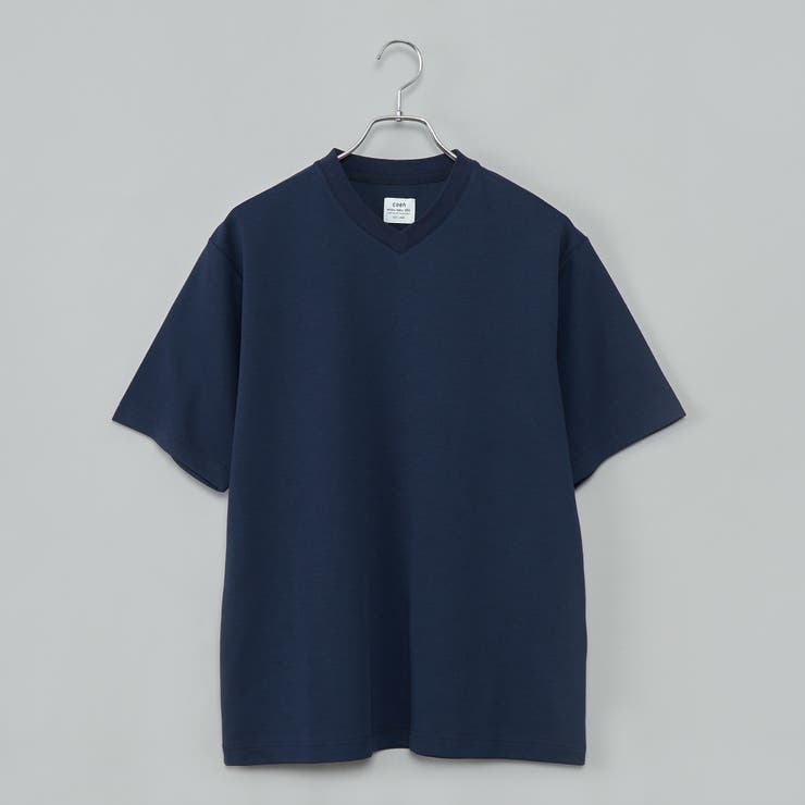 NAVY | 【RONEL】PLATING VネックTシャツ | coen【men】