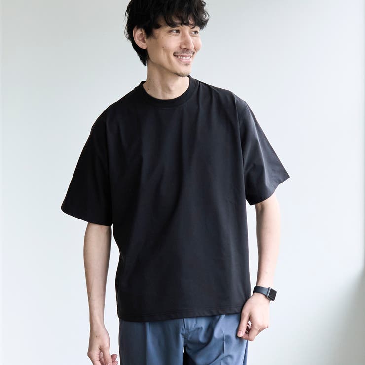 BLACK | 【RONEL】ワイドクルーネックTシャツ | coen【men】