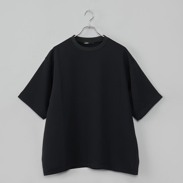 BLACK | 【RONEL】フクレ2重織ハーフスリーブ | coen【men】