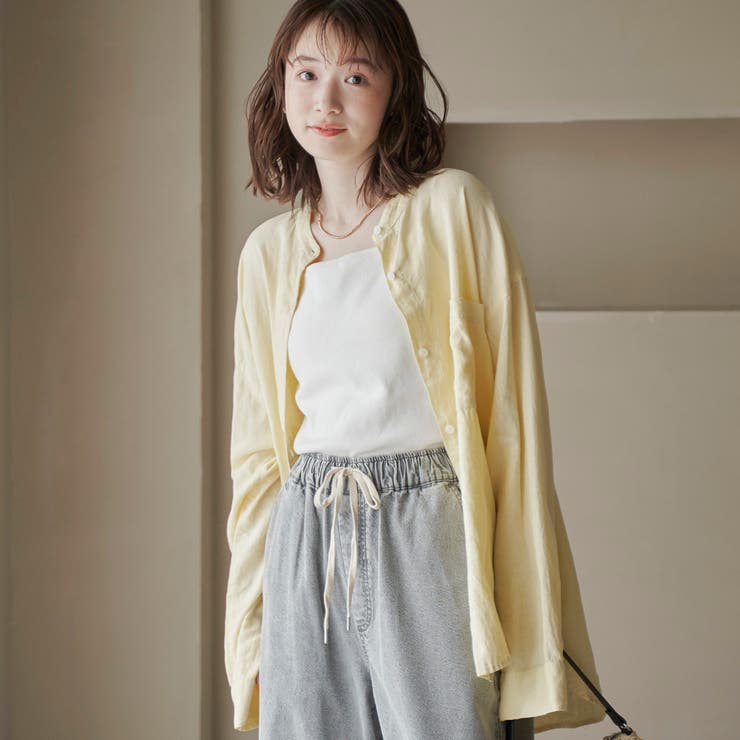 【追加】リネンレーヨンバンドカラーシャツ | coen【women】 | 詳細画像15 