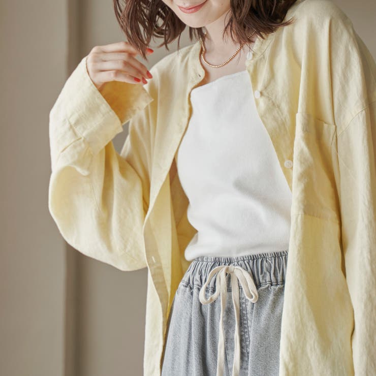 【追加】リネンレーヨンバンドカラーシャツ | coen【women】 | 詳細画像18 