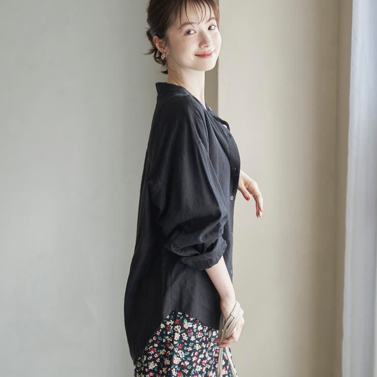 【追加】リネンレーヨンバンドカラーシャツ | coen【women】 | 詳細画像3 