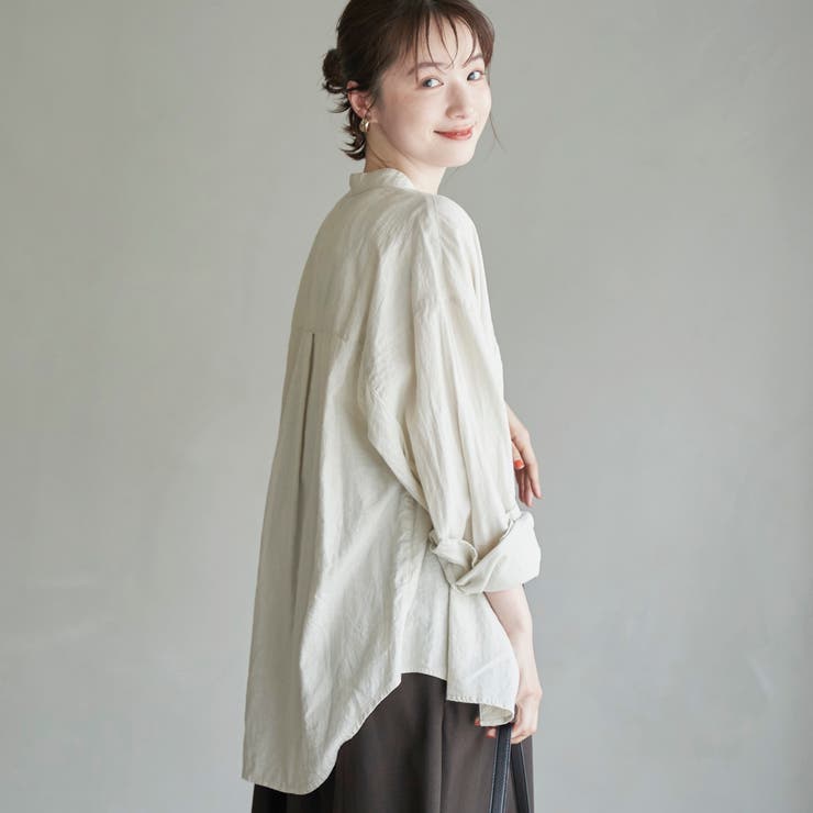 【追加】リネンレーヨンバンドカラーシャツ | coen【women】 | 詳細画像9 