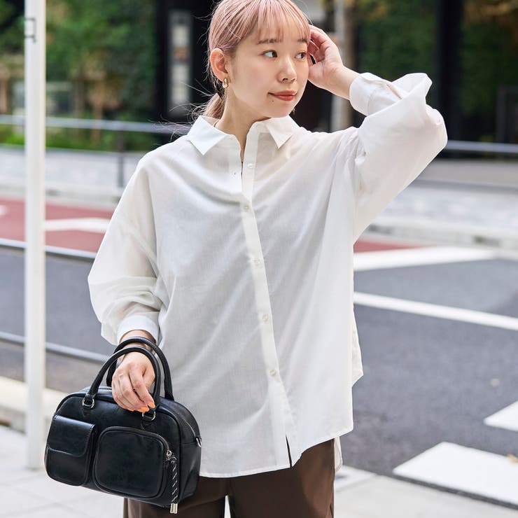 OFF WHITE | 【冷房対策】シアーレギュラーシャツ | coen【women】