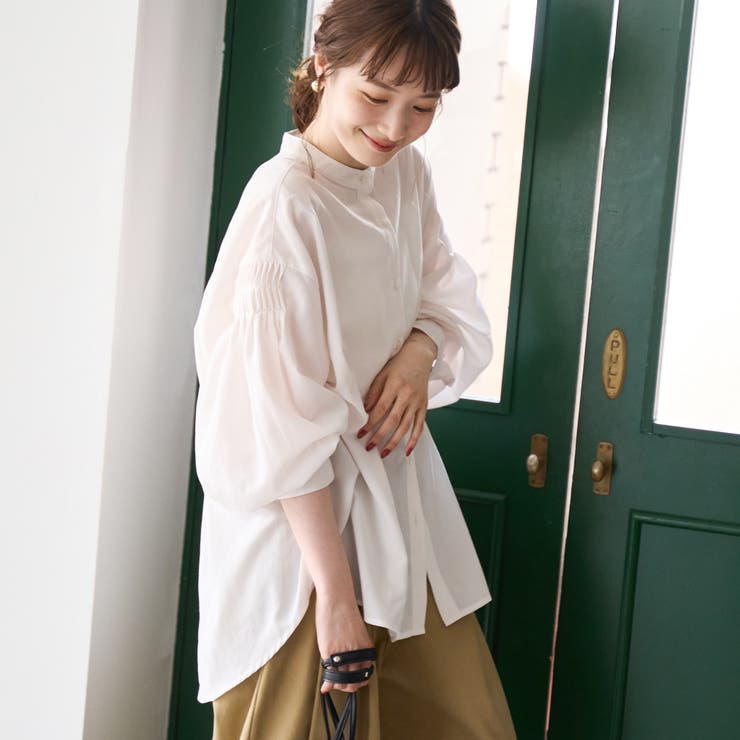 【再入荷 / 新色追加】ピンタックバンドカラーブラウス | coen【women】 | 詳細画像3 