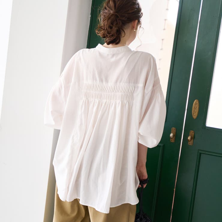 【再入荷 / 新色追加】ピンタックバンドカラーブラウス | coen【women】 | 詳細画像4 