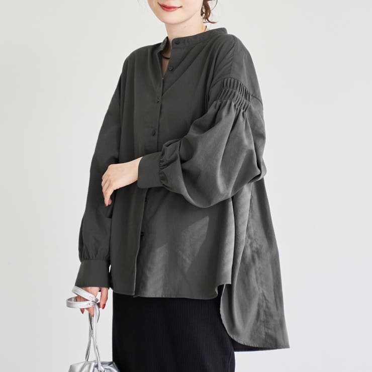 DK.GRAY | 【再入荷 / 新色追加】ピンタックバンドカラーブラウス | coen【women】