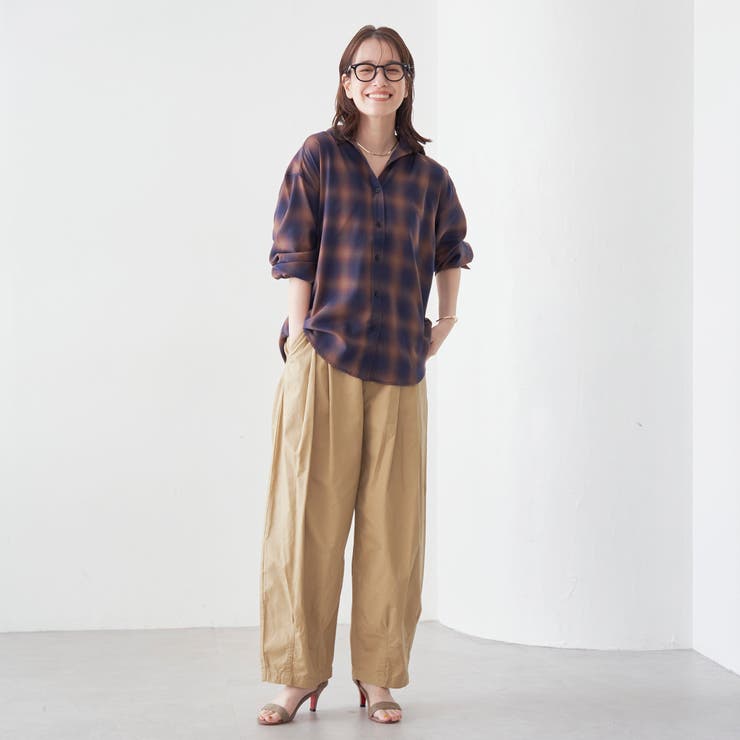 オンブレチェック シアーレギュラーシャツ | coen【women】 | 詳細画像22 