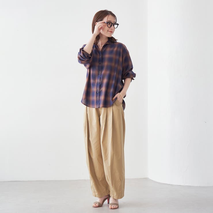 オンブレチェック シアーレギュラーシャツ | coen【women】 | 詳細画像23 