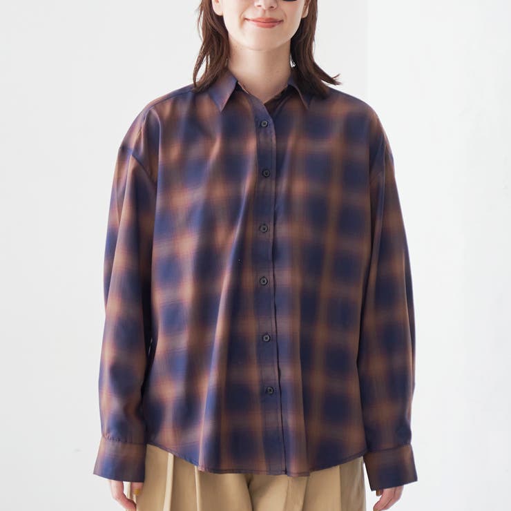 オンブレチェック シアーレギュラーシャツ | coen【women】 | 詳細画像26 