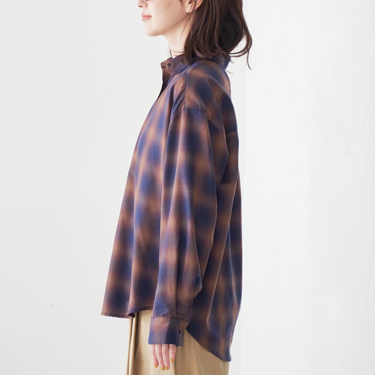 オンブレチェック シアーレギュラーシャツ | coen【women】 | 詳細画像27 