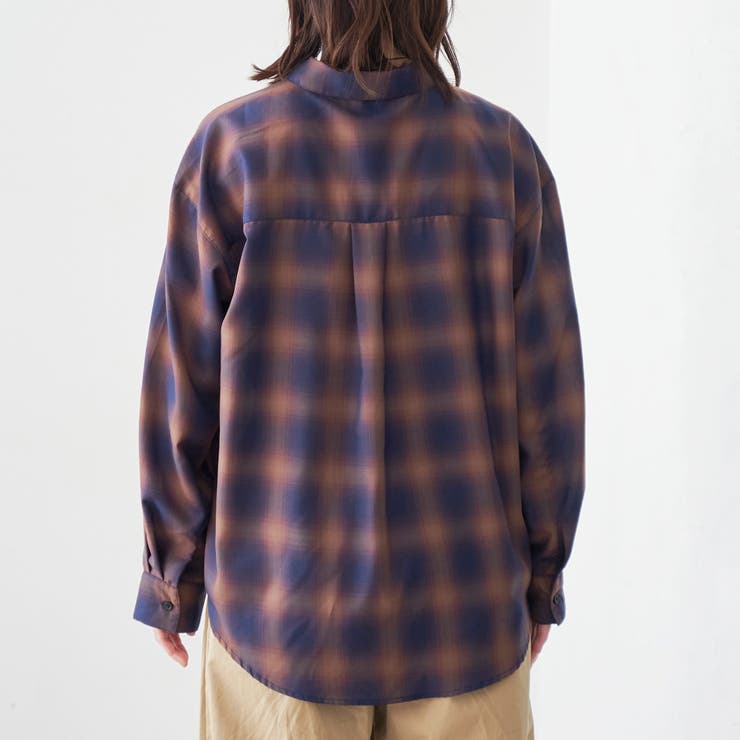 オンブレチェック シアーレギュラーシャツ | coen【women】 | 詳細画像28 