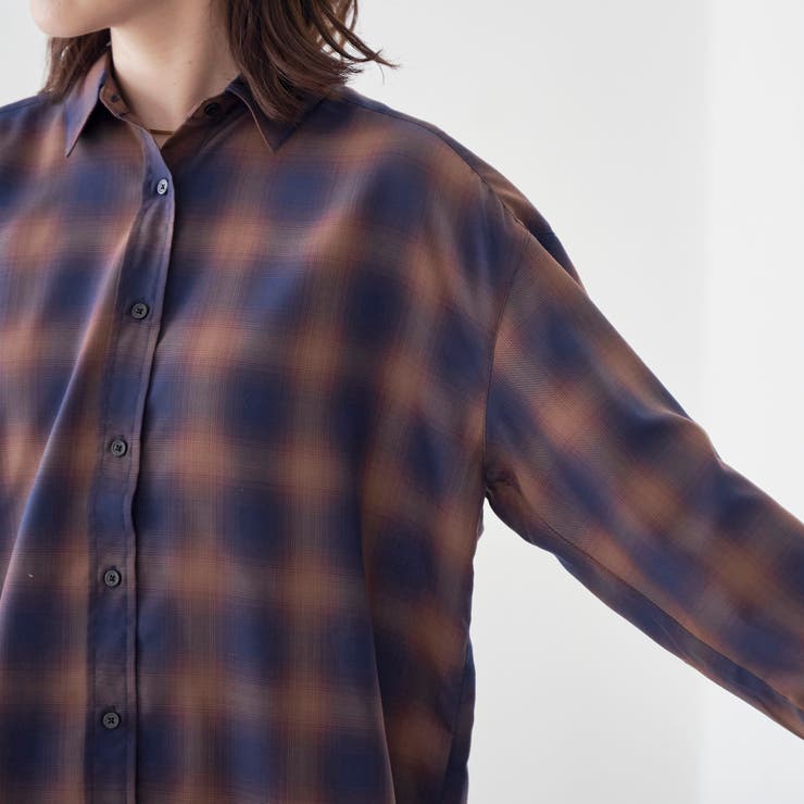 オンブレチェック シアーレギュラーシャツ | coen【women】 | 詳細画像30 