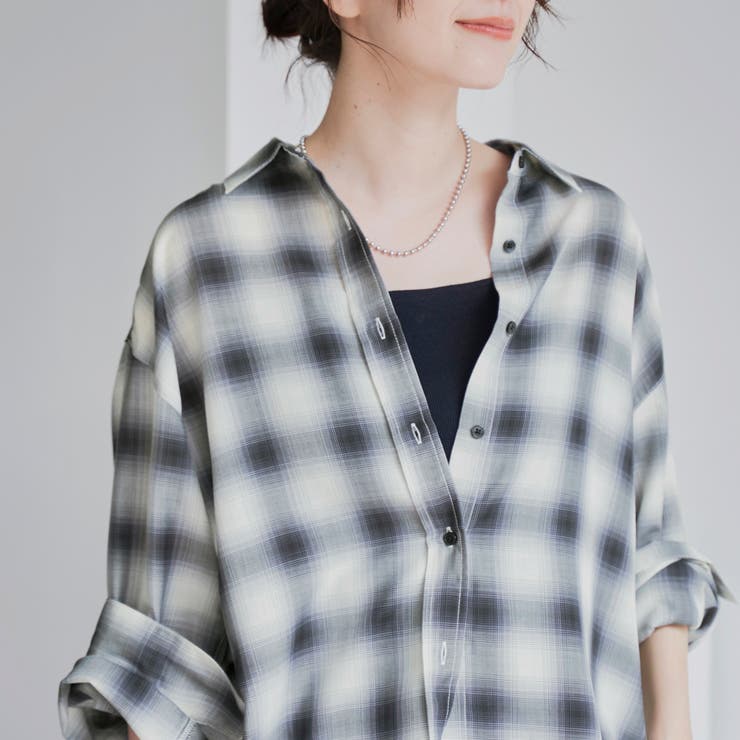 オンブレチェック シアーレギュラーシャツ | coen【women】 | 詳細画像5 