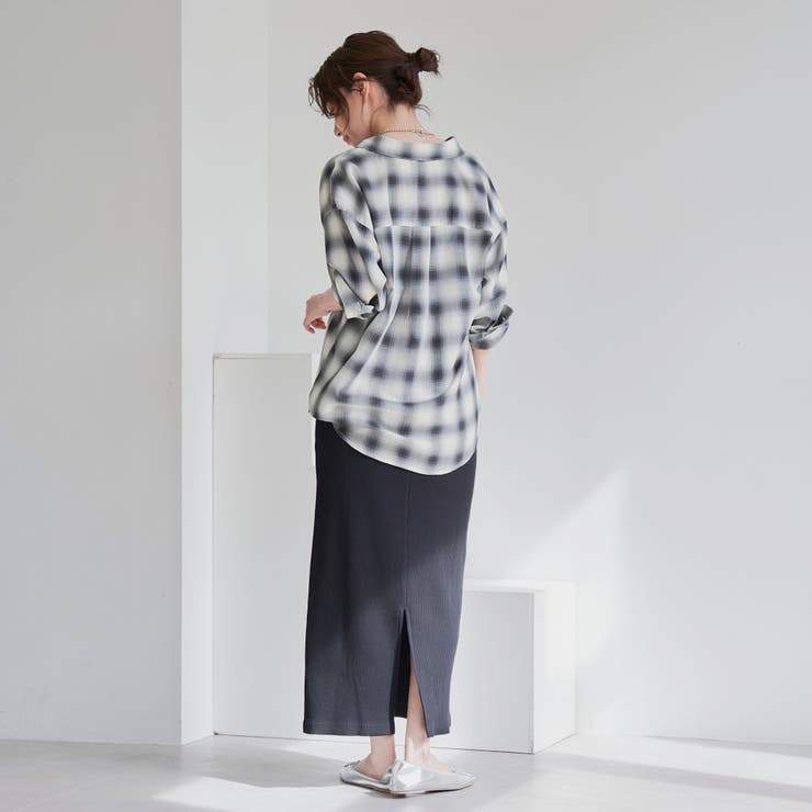 オンブレチェック シアーレギュラーシャツ | coen【women】 | 詳細画像8 