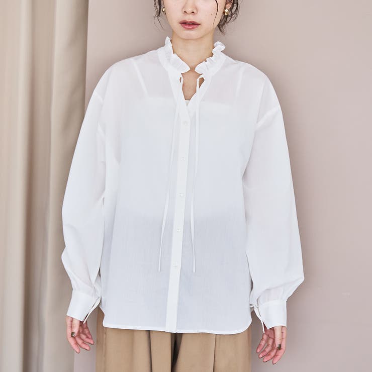 【イージーケア】2wayシャツ＿フリルネック | coen【women】 | 詳細画像2 