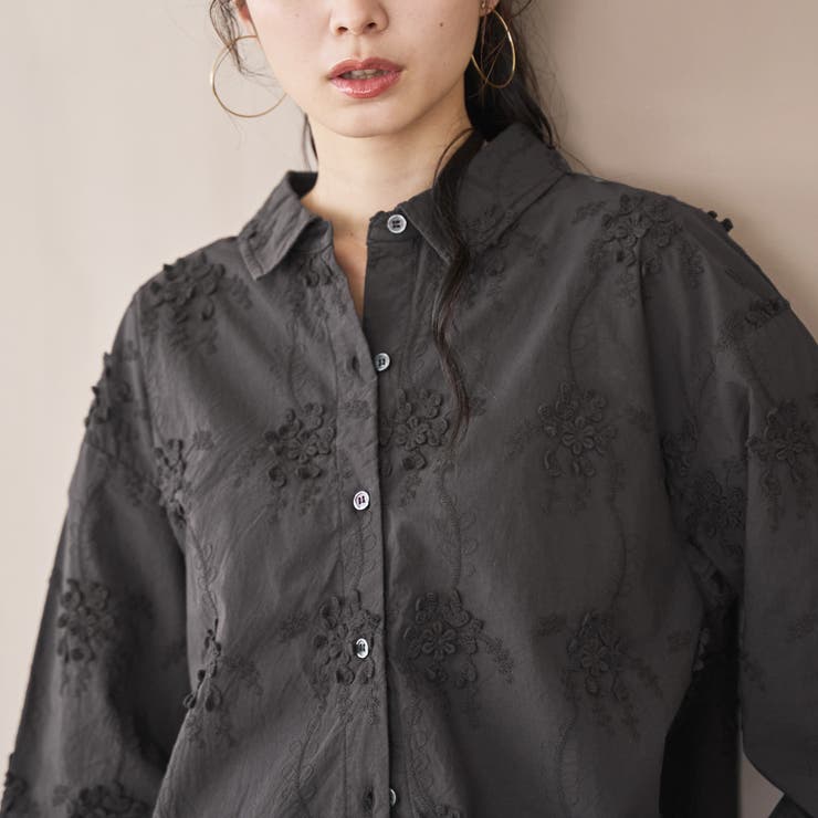 3D刺繍ロングスリーブシャツ | coen【women】 | 詳細画像13 