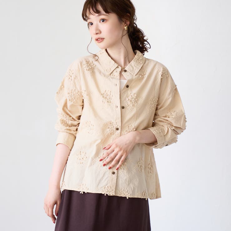 3D刺繍ロングスリーブシャツ | coen【women】 | 詳細画像16 