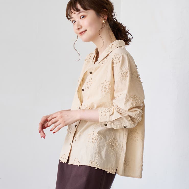 3D刺繍ロングスリーブシャツ | coen【women】 | 詳細画像17 