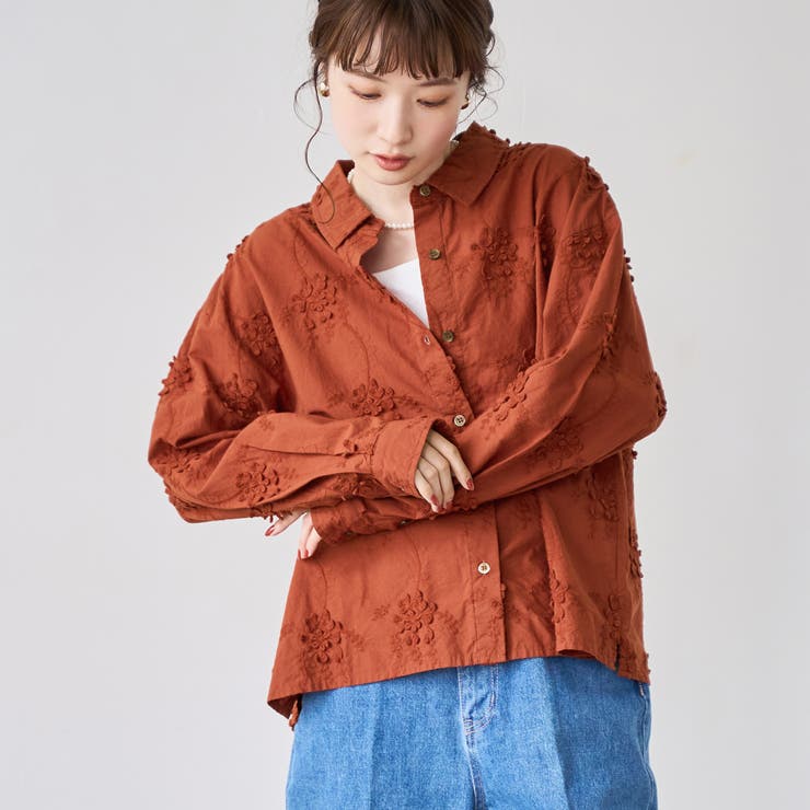 3D刺繍ロングスリーブシャツ | coen【women】 | 詳細画像24 