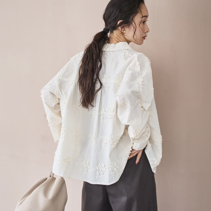 3D刺繍ロングスリーブシャツ | coen【women】 | 詳細画像5 