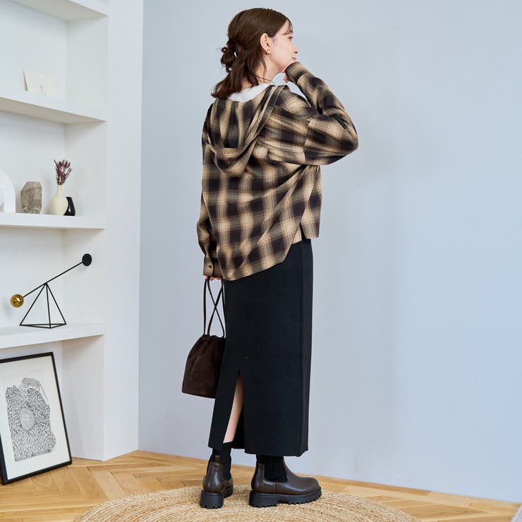 TRオンブレチェックフーディシャツ | coen【women】 | 詳細画像14 