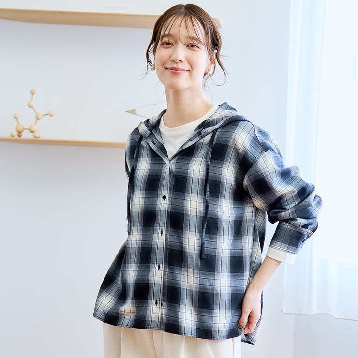 TRオンブレチェックフーディシャツ | coen【women】 | 詳細画像2 