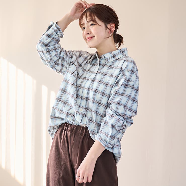 【スプリングカラー】ネルチェック レギュラーカラー長袖シャツ | coen【women】 | 詳細画像11 