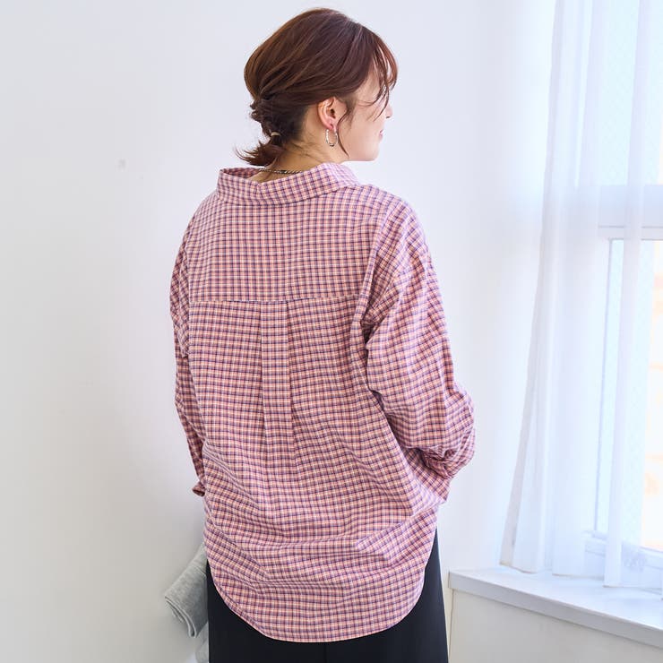 【スプリングカラー】ネルチェック レギュラーカラー長袖シャツ | coen【women】 | 詳細画像8 