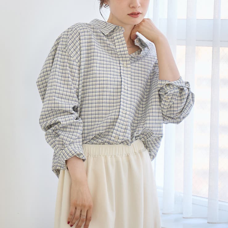 CREAM | 【スプリングカラー】ネルチェック レギュラーカラー長袖シャツ | coen【women】