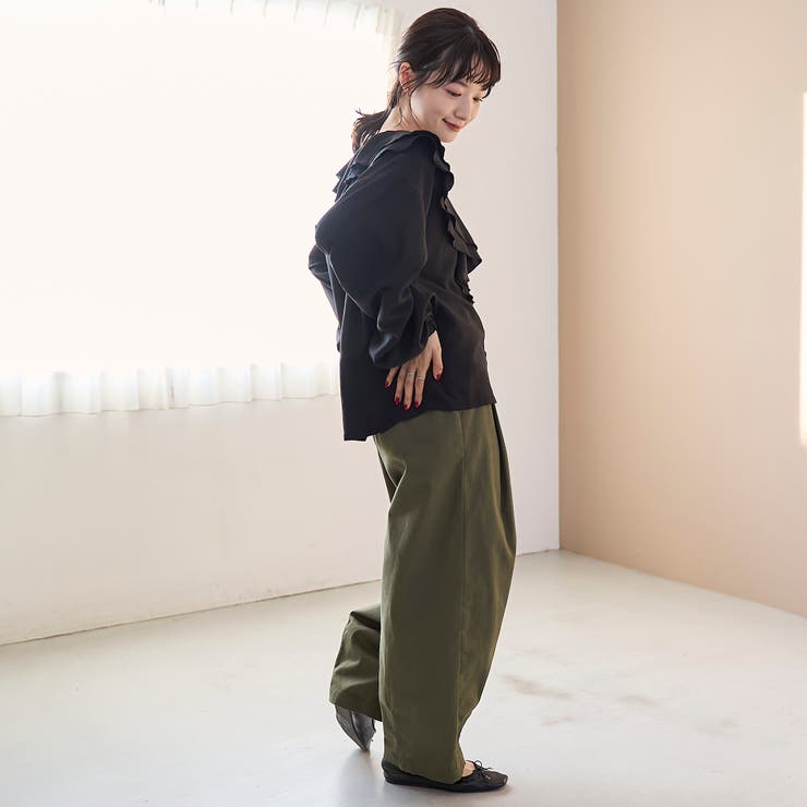 ラッフルカラー前開きブラウス | coen【women】 | 詳細画像9 