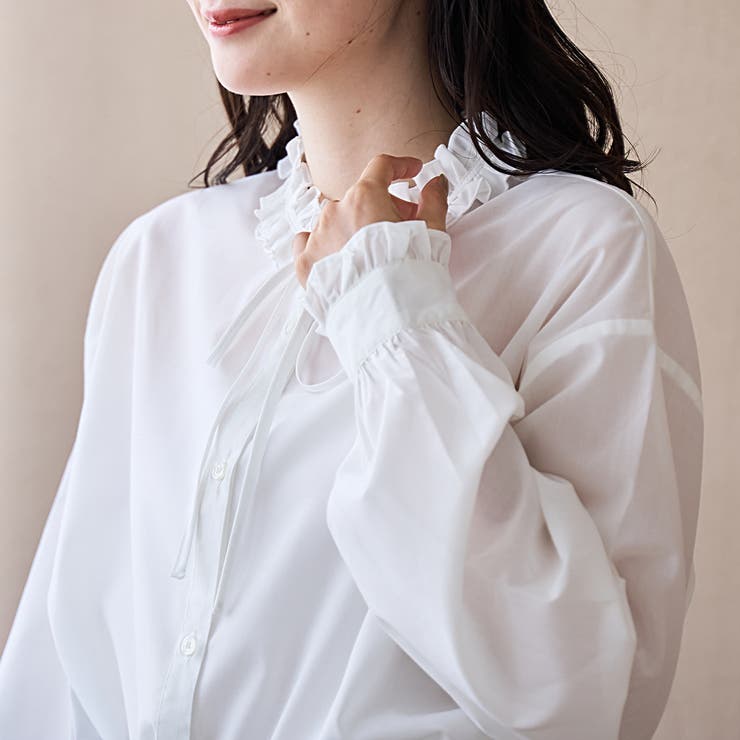 【イージーケア】フリルネックシャツ | coen【women】 | 詳細画像6 