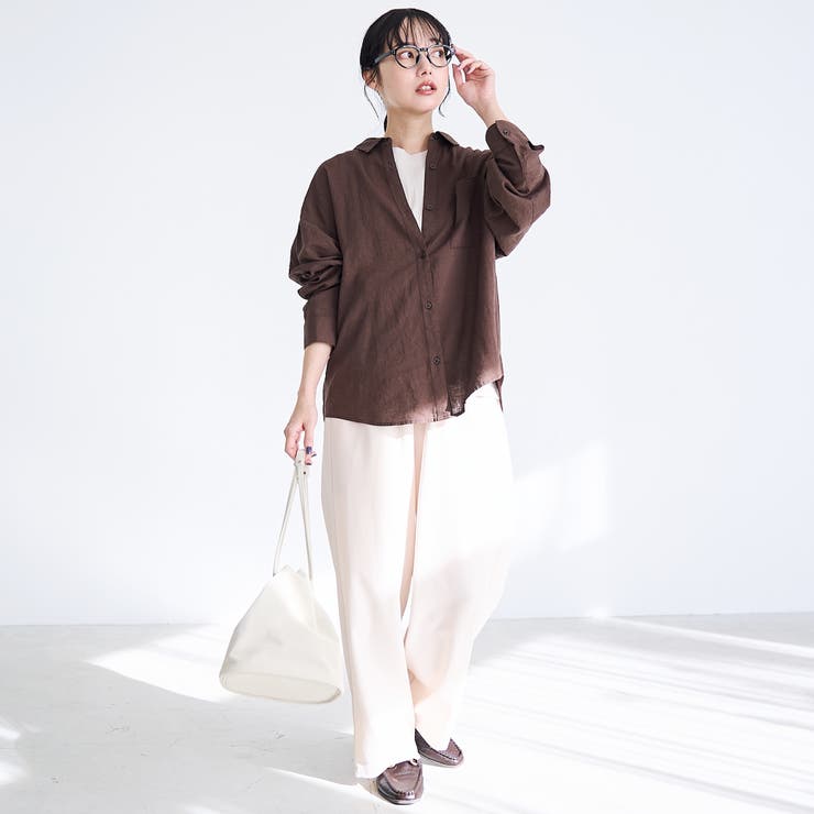 【新色登場】リネンレーヨンレギュラーカラーシャツ（インフルエンサー紹介アイテム） | coen【women】 | 詳細画像2 