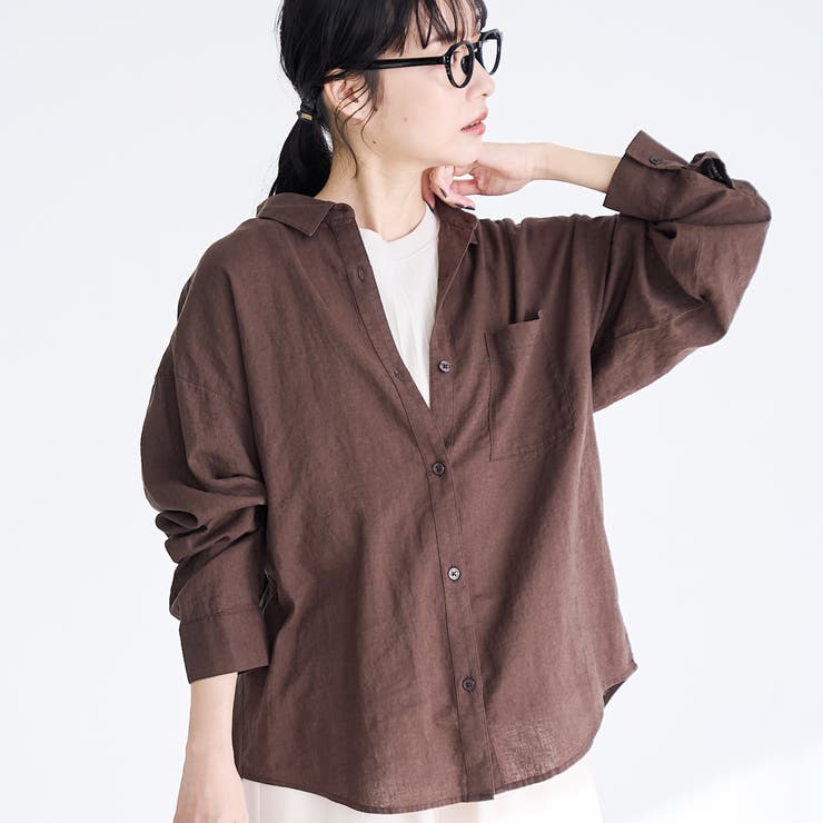 DK.BROWN | 【新色登場】リネンレーヨンレギュラーカラーシャツ（インフルエンサー紹介アイテム） | coen【women】