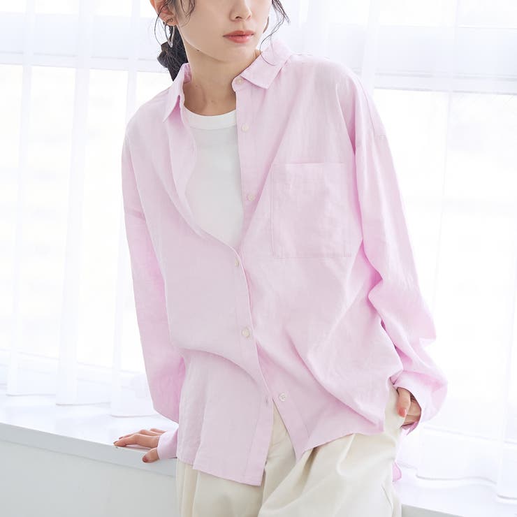 LT.PINK | 【新色登場】リネンレーヨンレギュラーカラーシャツ（インフルエンサー紹介アイテム） | coen【women】