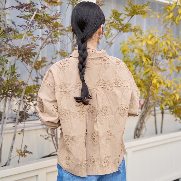 3Dフラワー刺繍 ロングスリーブシャツ | coen【women】 | 詳細画像10 