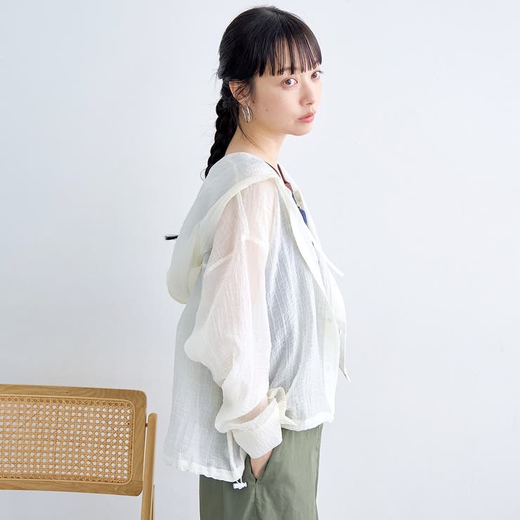 シアーフーディーシャツ | coen【women】 | 詳細画像5 