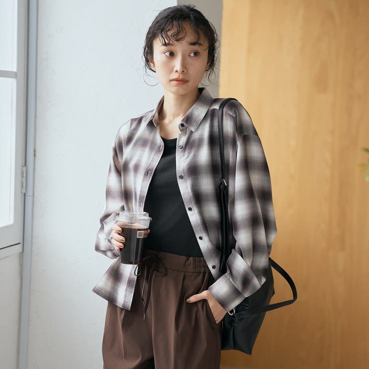 シアーオンブレチェック レギュラーカラーシャツ | coen【women】 | 詳細画像5 