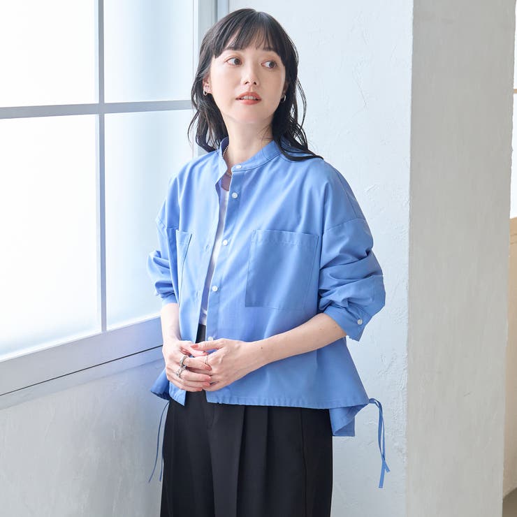 【防シワ】イージーケア サイドリボン短丈アソートバンドカラーシャツ | coen【women】 | 詳細画像13 