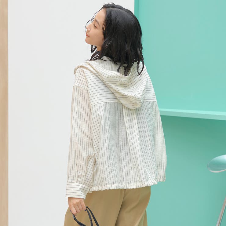 マルチパターン シアーフーディーオーバーシャツ | coen【women】 | 詳細画像6 