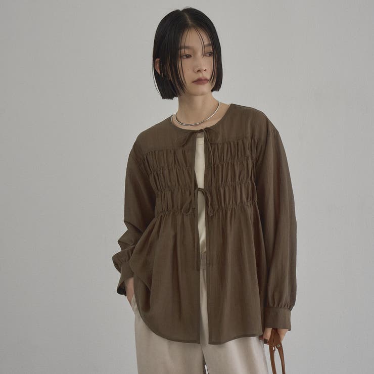 【秋カラー新登場◎/セットアイテム】シアーシャーリングシャツカーデセット | coen【women】 | 詳細画像10 