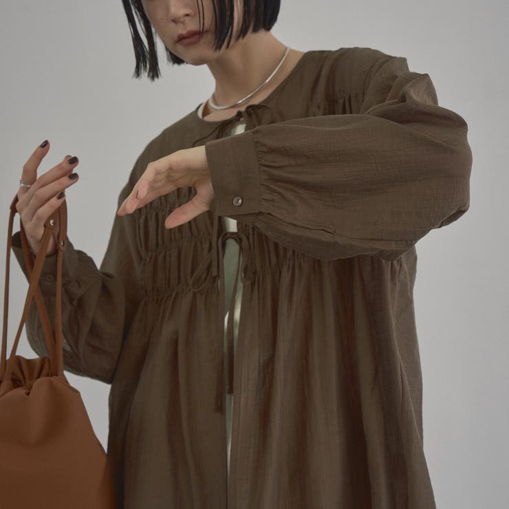 【秋カラー新登場◎/セットアイテム】シアーシャーリングシャツカーデセット | coen【women】 | 詳細画像13 
