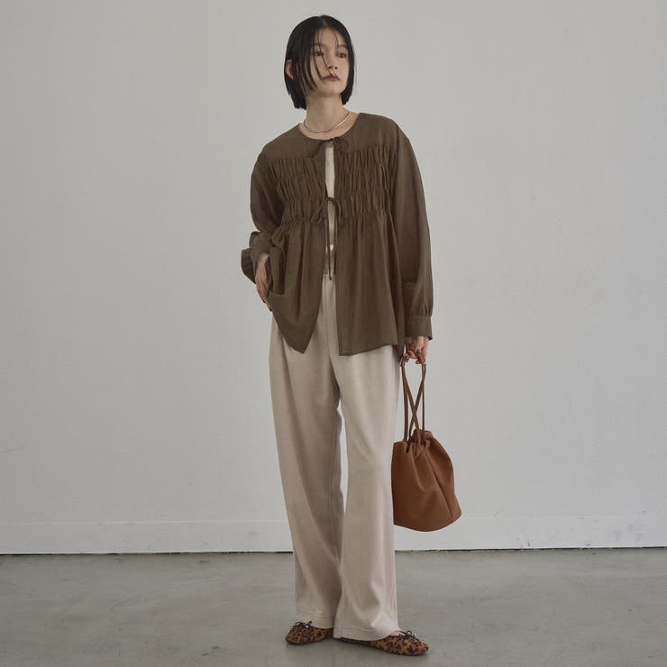 【秋カラー新登場◎/セットアイテム】シアーシャーリングシャツカーデセット | coen【women】 | 詳細画像7 